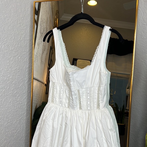 HOUSE OF CB 'Perle' White Lace Trim Midi Dress NWOT - Picture 9 of 12